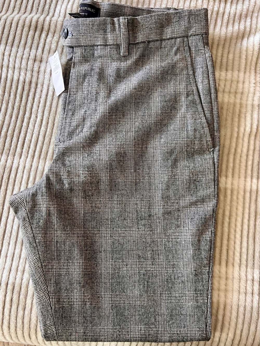 Banana Republic Grey Plaid Grayson Slim-Tapered Fit Dress Pants